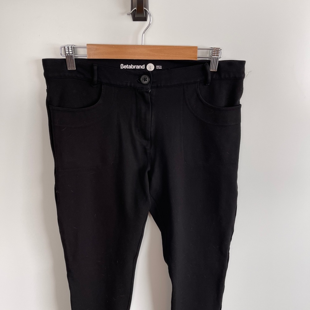 Betabrand Black Stretch Dress Yoga Pants Size Large - Picture 3 of 8